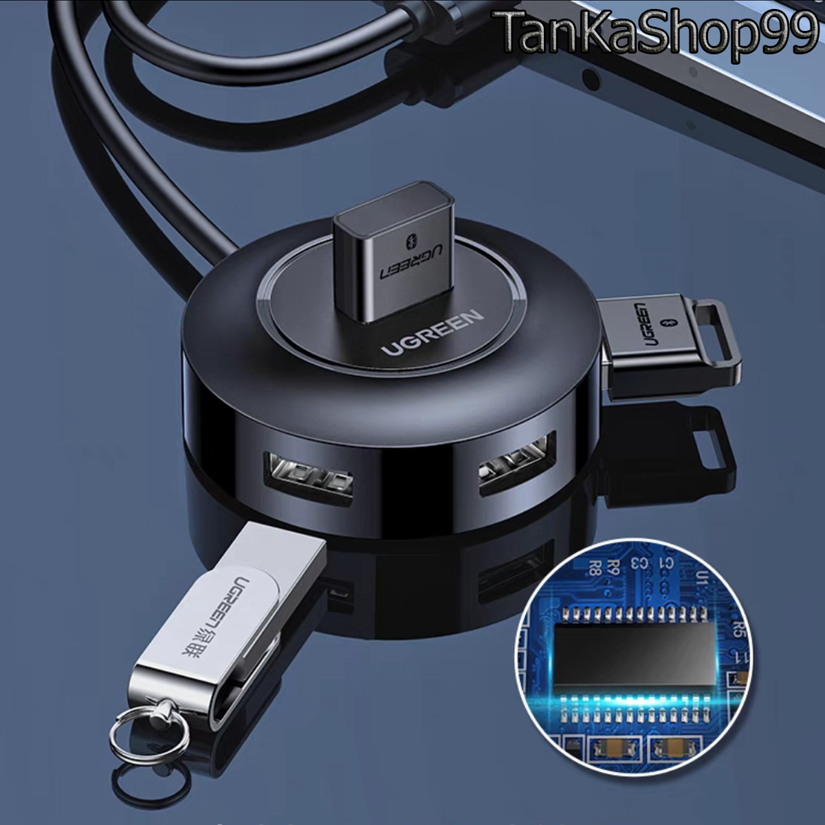 Hub Ugreen USB 2.0 4 cổng tốc độ cao, 20277 dây dài 1m
