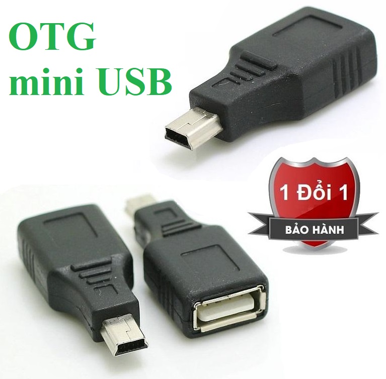 Đầu chuyển đổi Mini USB to USB OTG (Đen)