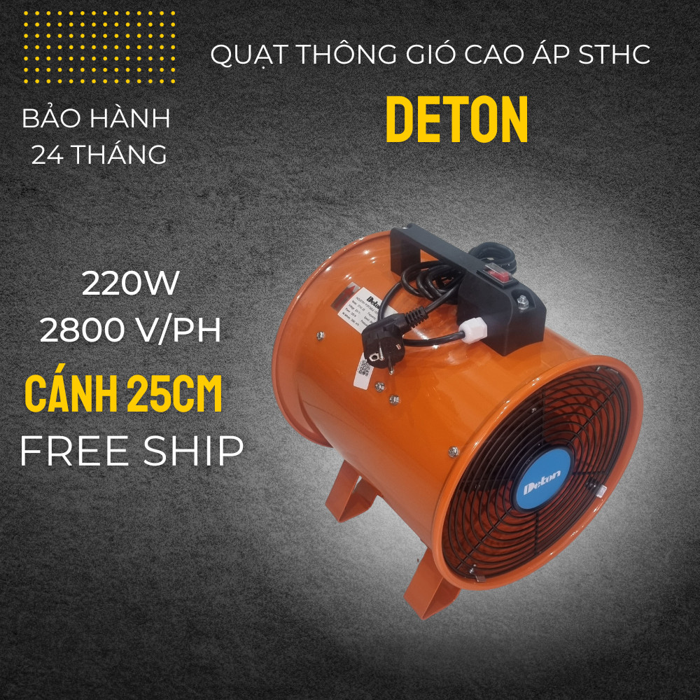[HCM] QUẠT CẤP GIÓ ĐƯỜNG ỐNG DETON 220W/ 220V (ĐKÍNH CÁNH 250MM) - STHC25