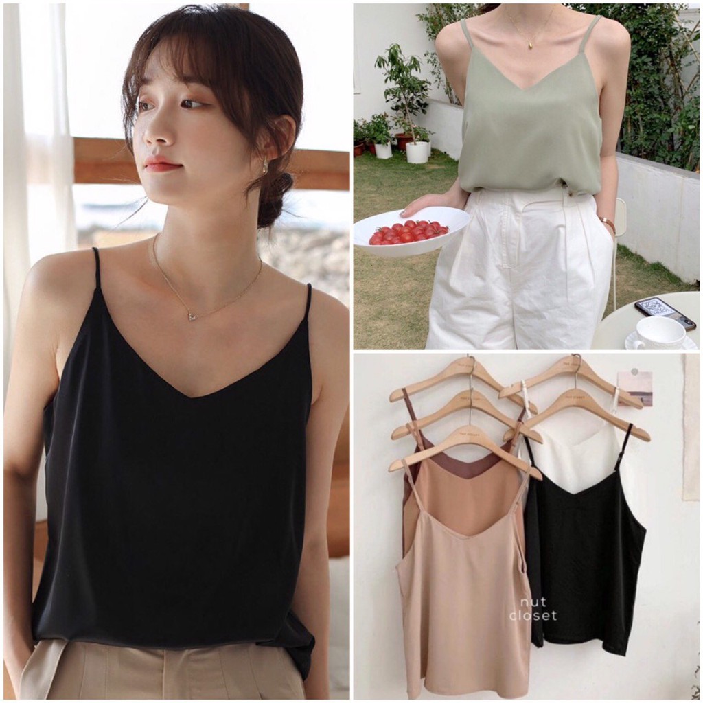 [HCM]ÁO 2 DÂY BASIC VINTAGE SIÊU HOT ÁO 2 DÂY CỔ TIM NHIỀU MÀU KIỂU BASIC DỄ PHỐI ĐỒ