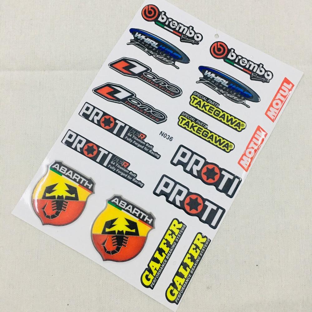 Bộ tem logo, tem huy hiệu đổ nhựa dán xe máy độc đáo (mẫu 1)