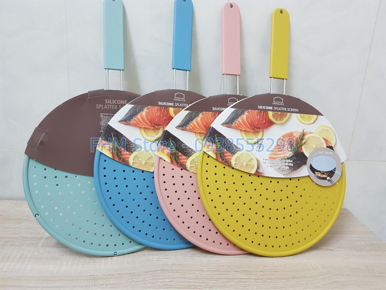 Nắp chống văng dầu bằng Silicone chịu được nhiệt độ cao Lock&Lock đường kính 28cm CKT206