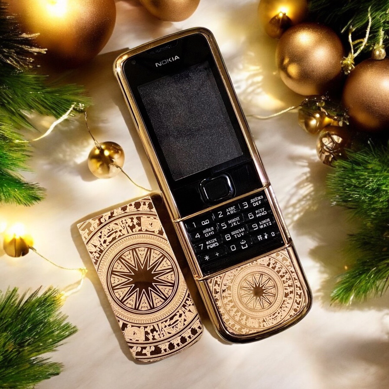 Miếng Dán Thay Da Điện Thoại Nokia 8800 Arte Trống Đồng Mạ Vàng
