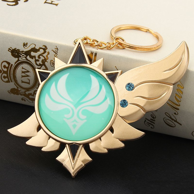 Móc khóa kim loại mô hình Vision VENTI game GENSHIN IMPACT anime chibi