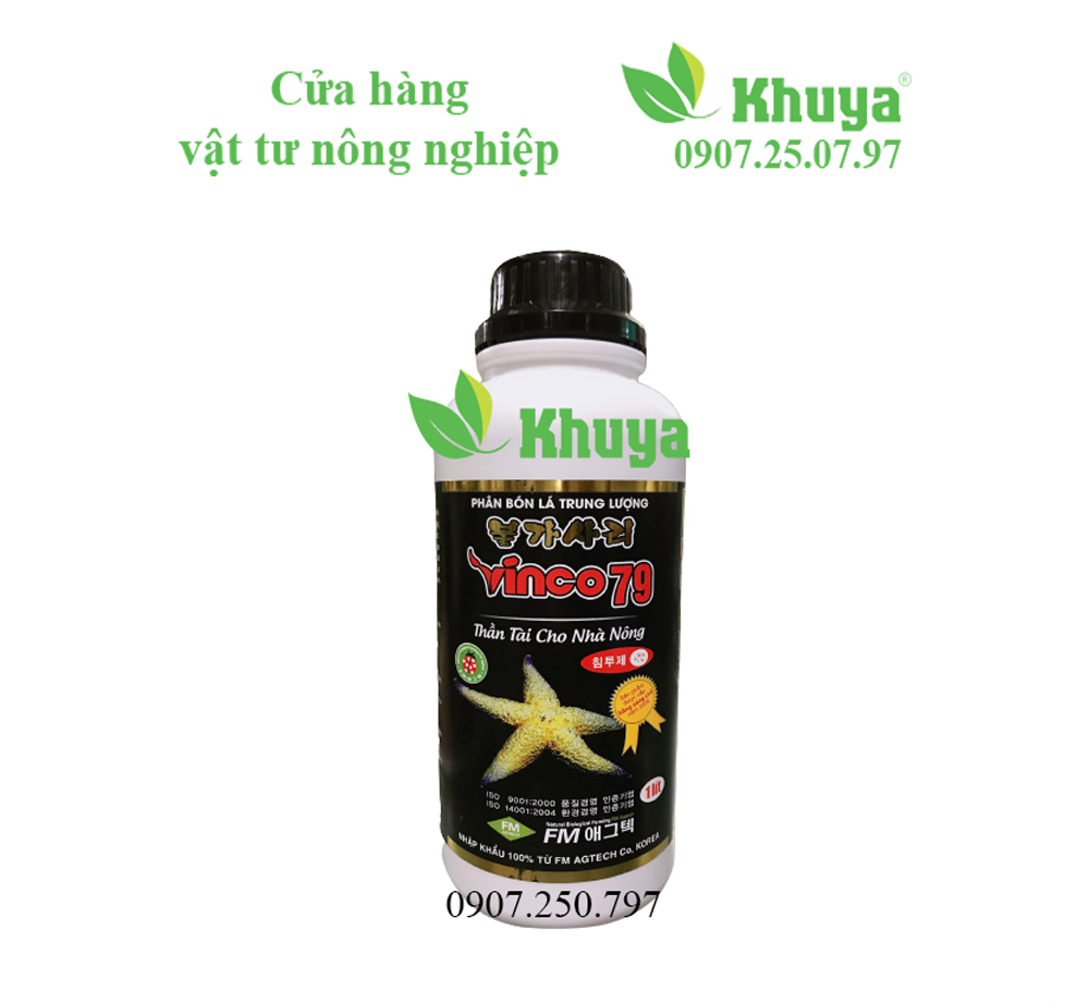 Phân bón lá trung lượng Vinco 79 chai 1 lít Sao Biển Hàn Quốc