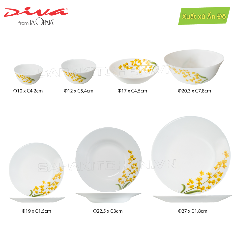 Bát Đĩa Thủy Tinh tròn YG(La Opala)