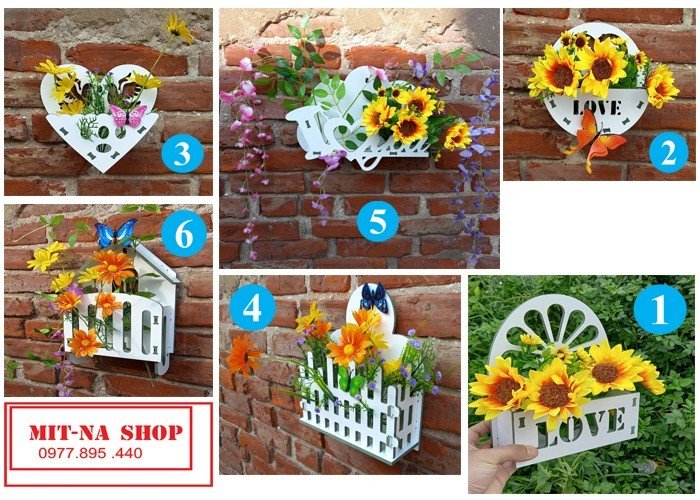 Giỏ hoa treo tường Decor trang trí - nhiều mẫu (Freeship)