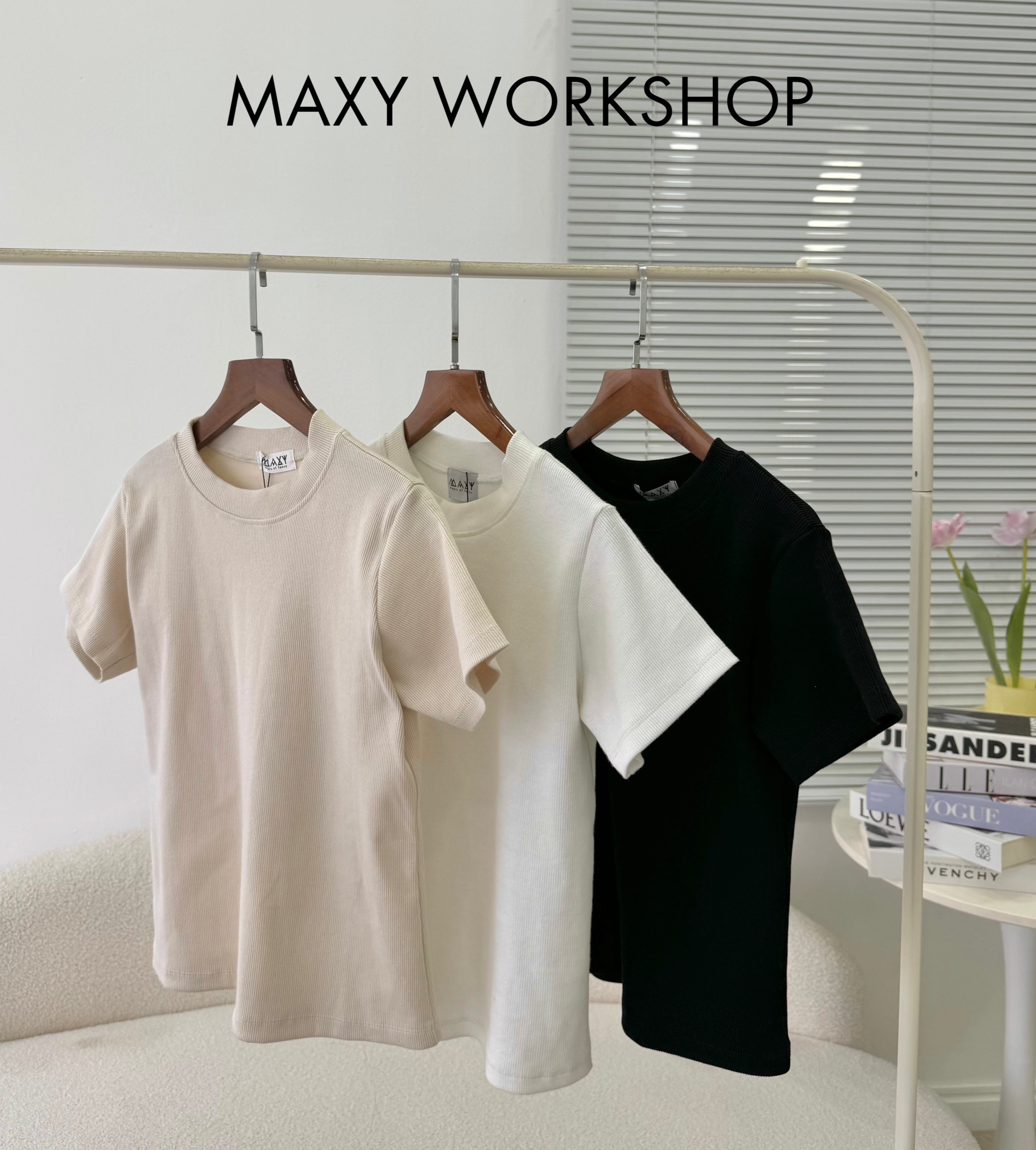 Áo thun nữ cổ tròn form ôm Short Tee Maxy Workshop