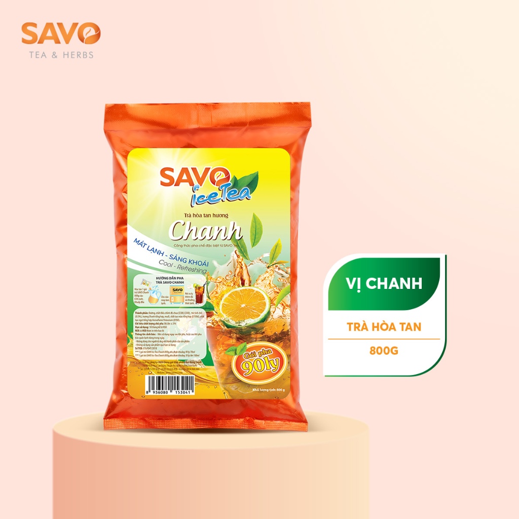 Trà Chanh Hòa Tan SAVO (Lemon Icetea) - Túi 800g