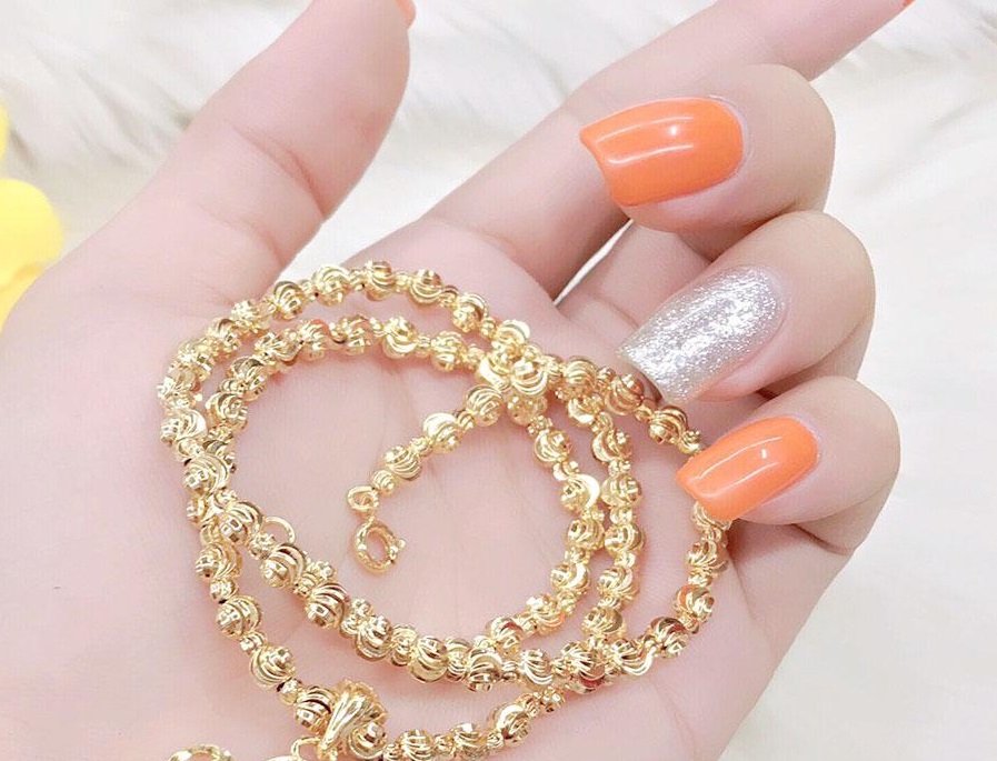 Dây chuyền nữ bi tròn mạ vàng