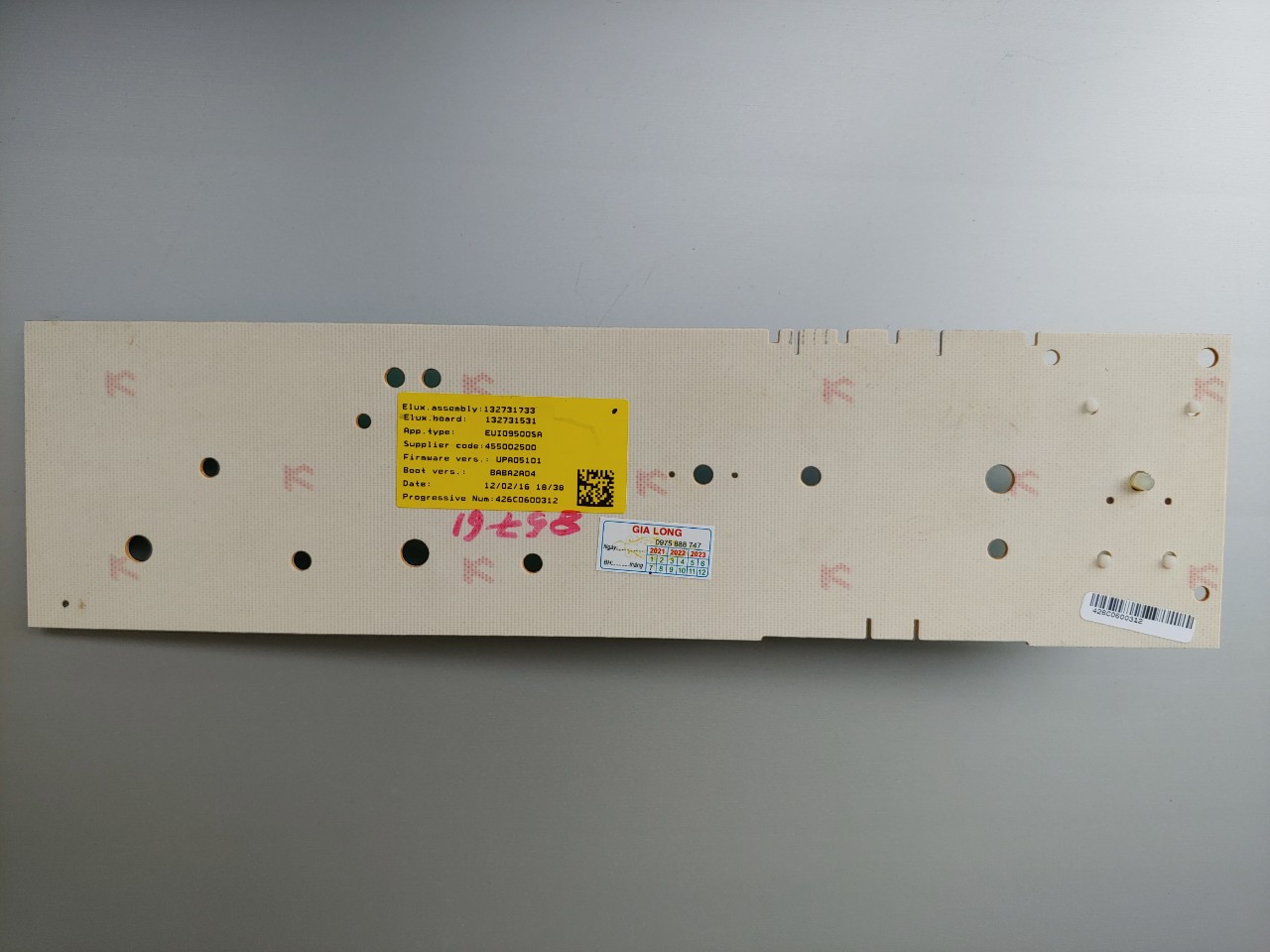 Bo khiển máy giặt Electrolux lồng ngang. Model : 85761 ( Hãng tháo máy )