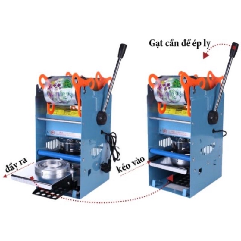 Máy dập nắp cốc ET-D7, dán miệng cốc nhựa (cốc 350,500,700ml)