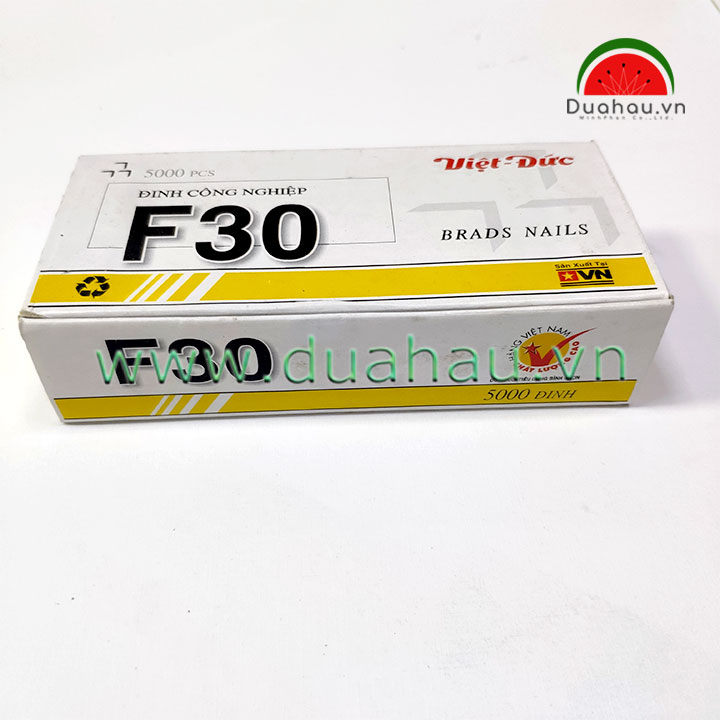 [1 Hộp] Đinh thẳng F30 dùng cho bắn máy - hộp Vàng