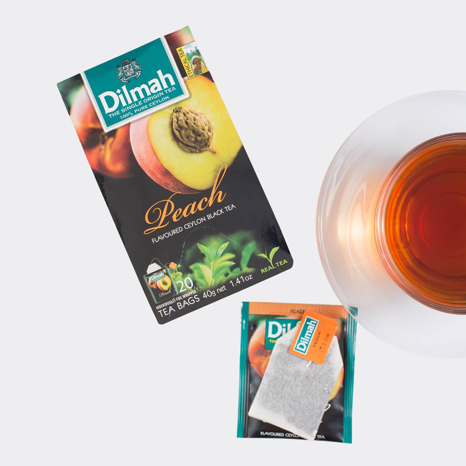Trà Dilmah túi lọc hương đào (Hộp 20 túi lọc x 1.5g)