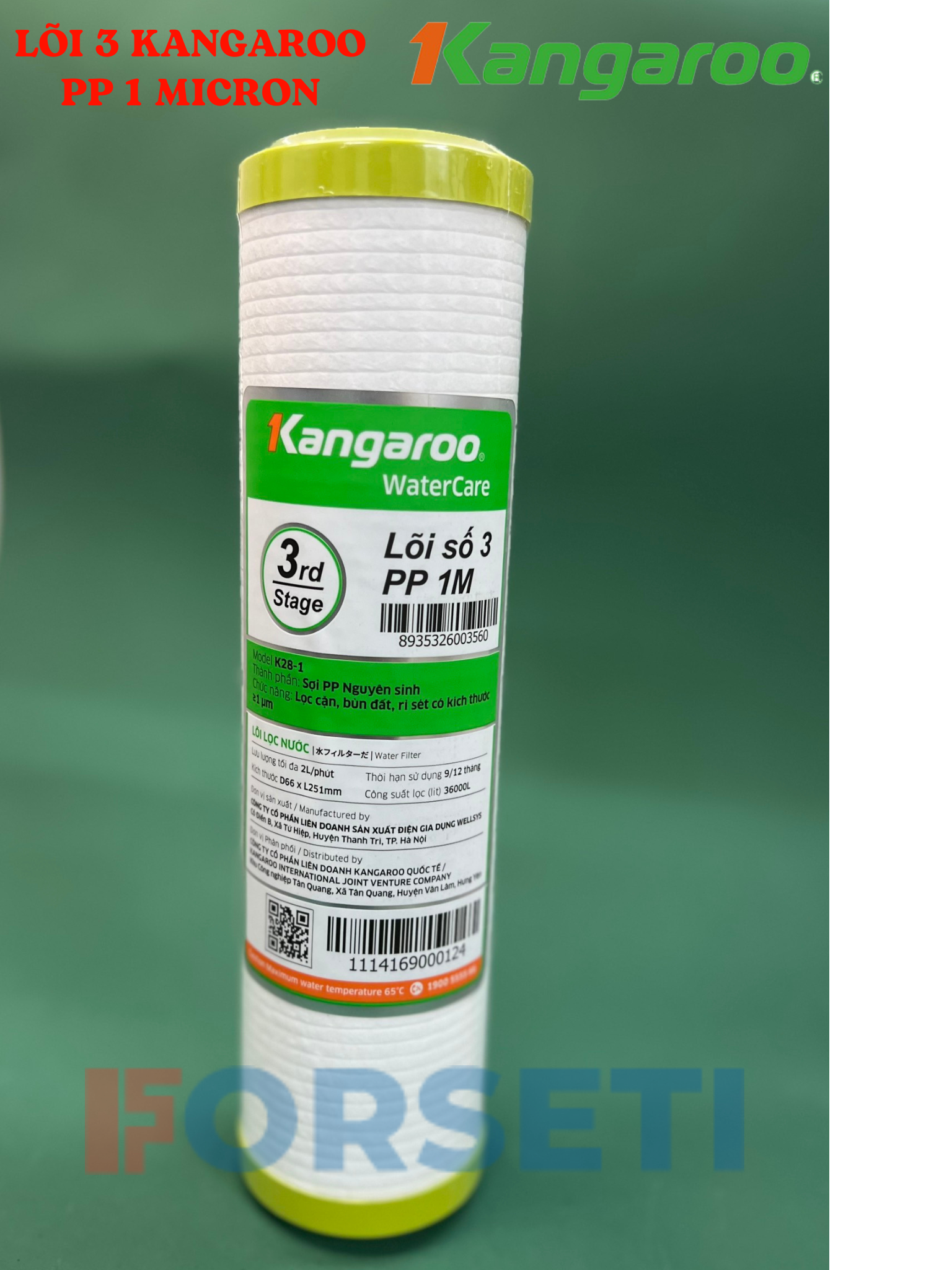 Combo 2 bộ lọc thô 123 cho máy lọ nước Kangaroo