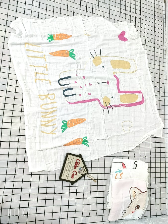 Chăn Lụa sợi tre Aden Muslin Swaddle siêu mềm mát cho bé. 110x110 cm