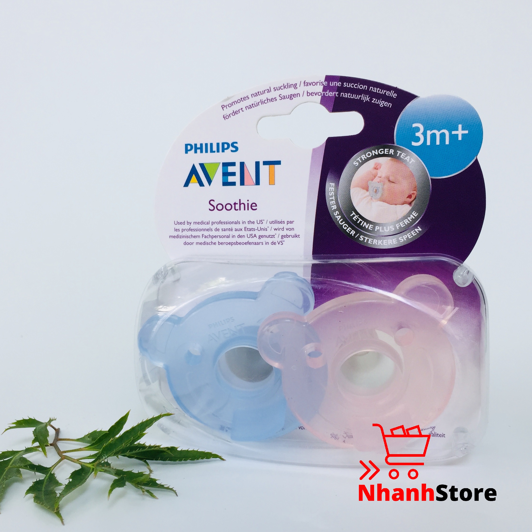 Ty ngậm CHỐNG VẨU Avent, cho bé từ 3 tháng [Sản xuất tại USA]