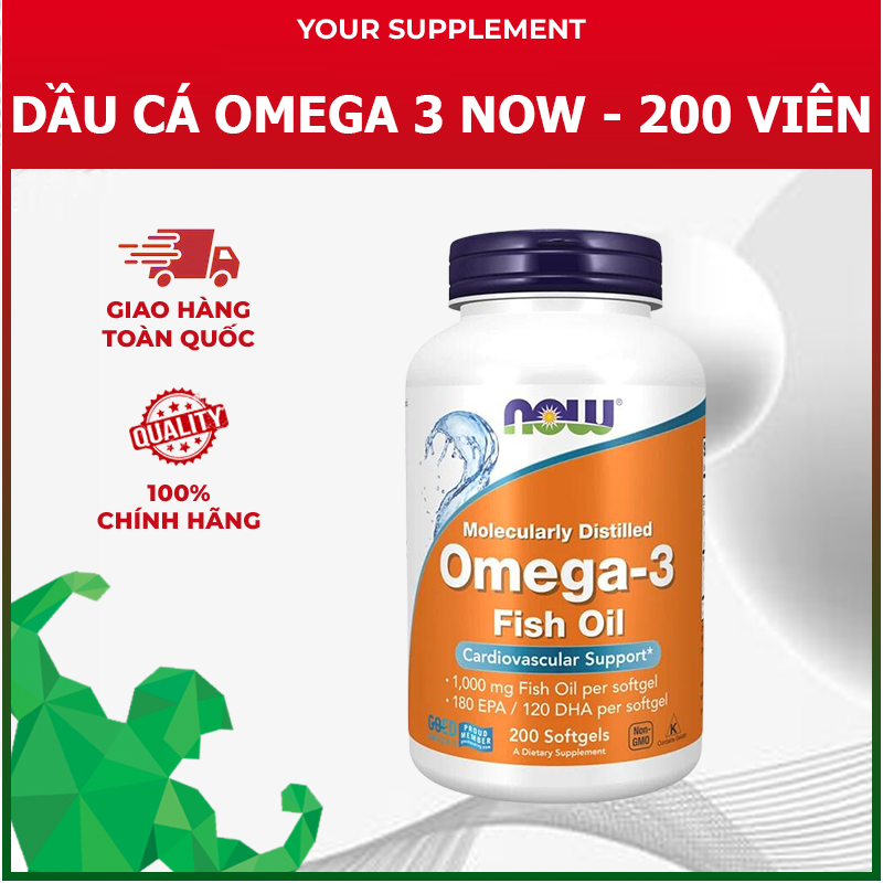 Dầu cá Omega 3 NOW - 200 viên