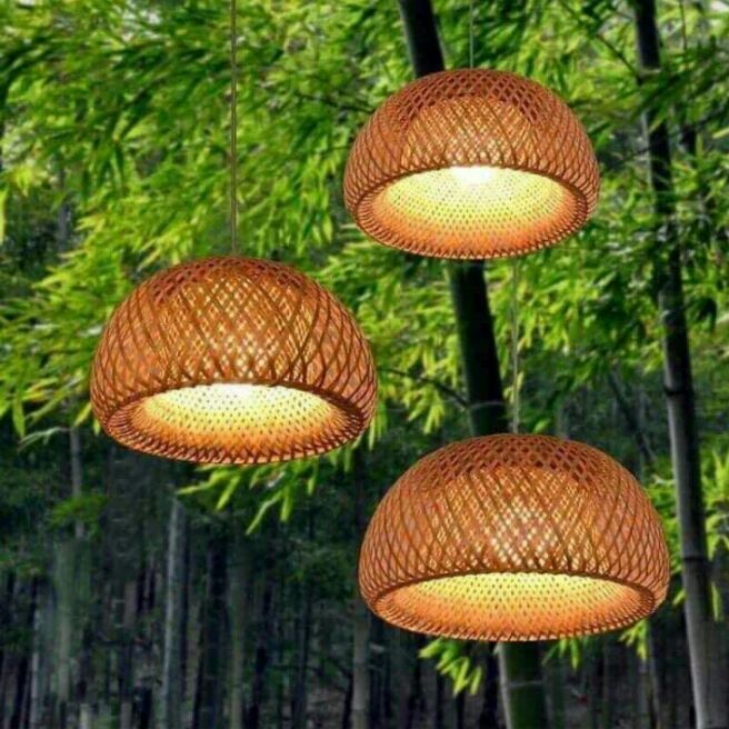 Đèn mây tre dạng nấm 45*25cm (0978945425)