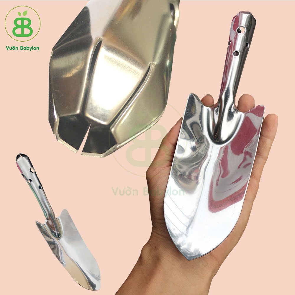 Xẻng Làm Vườn - Xẻng Xúc Đất Inox Siêu bền, Không Gỉ Sét