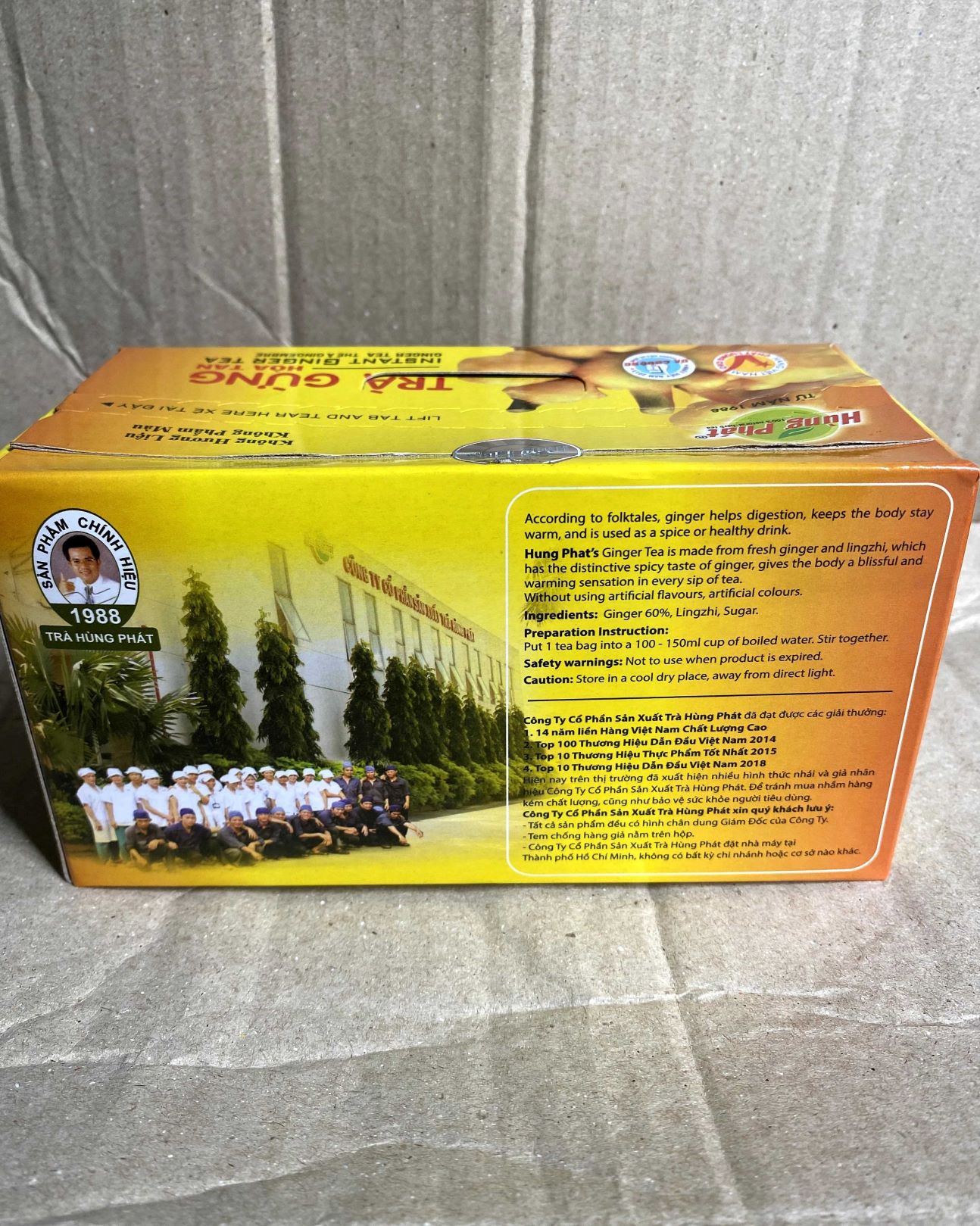Trà Gừng Hòa Tan HÙNG PHÁT Hộp 200g (20 gói x 10g)