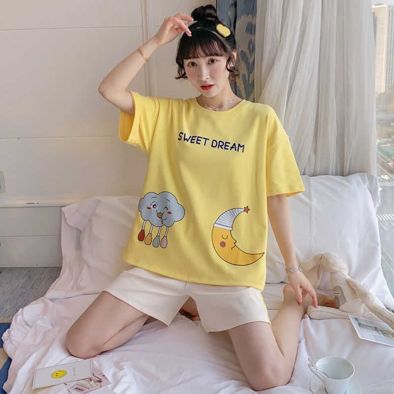 Đồ Bộ Nữ mặc nhà chất liệu Cotton mềm mát dễ thương