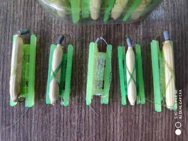 Combo 5 bộ dây phao bắp lưỡi câu cá rô , cá trê (Nhiều size)