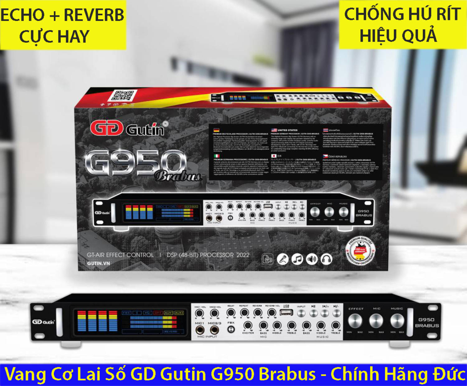 Top 3 vang cơ lai số dễ chỉnh hot nhất dành cho dàn karaoke, vang cơ dòng cao cấp - giá rẻ, vang cơ lai số gd gutin g950 brabus, echo - reverb hay, chống hú rít hiệu quả, công nghệ cho ra âm thanh trầm ấm, hát karaoke hay
