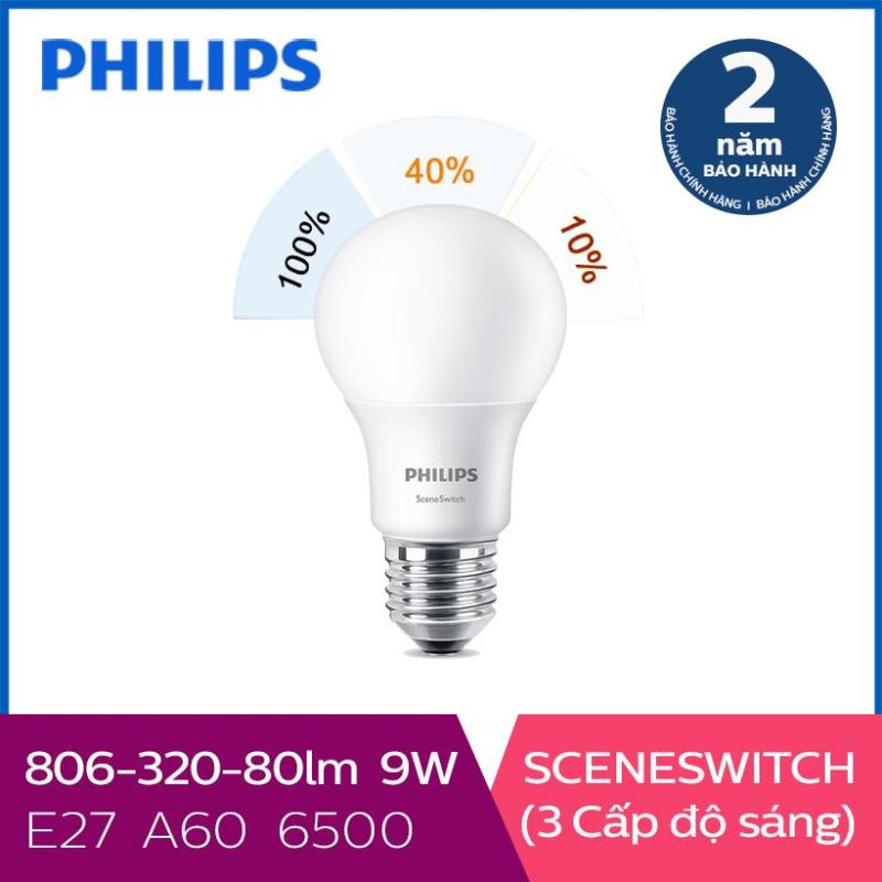 Bóng Đèn Philips LED Scene Switch 3 Cấp Độ Chiếu Sáng 9W 6500K E27 - Ánh Sáng Trắng