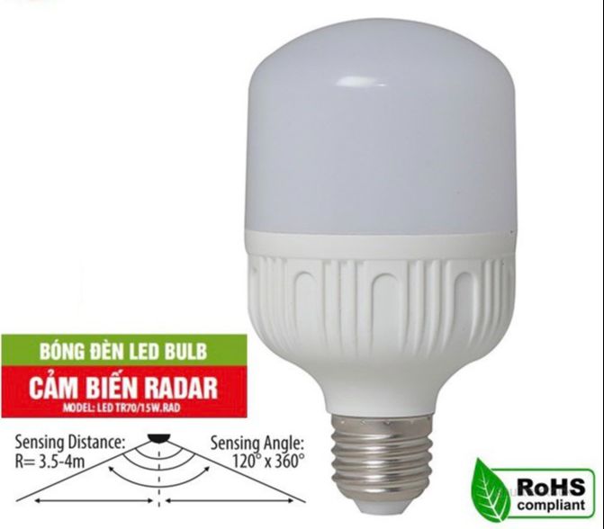 Đèn LED Trụ cảm biến 30W E27 sáng trắng