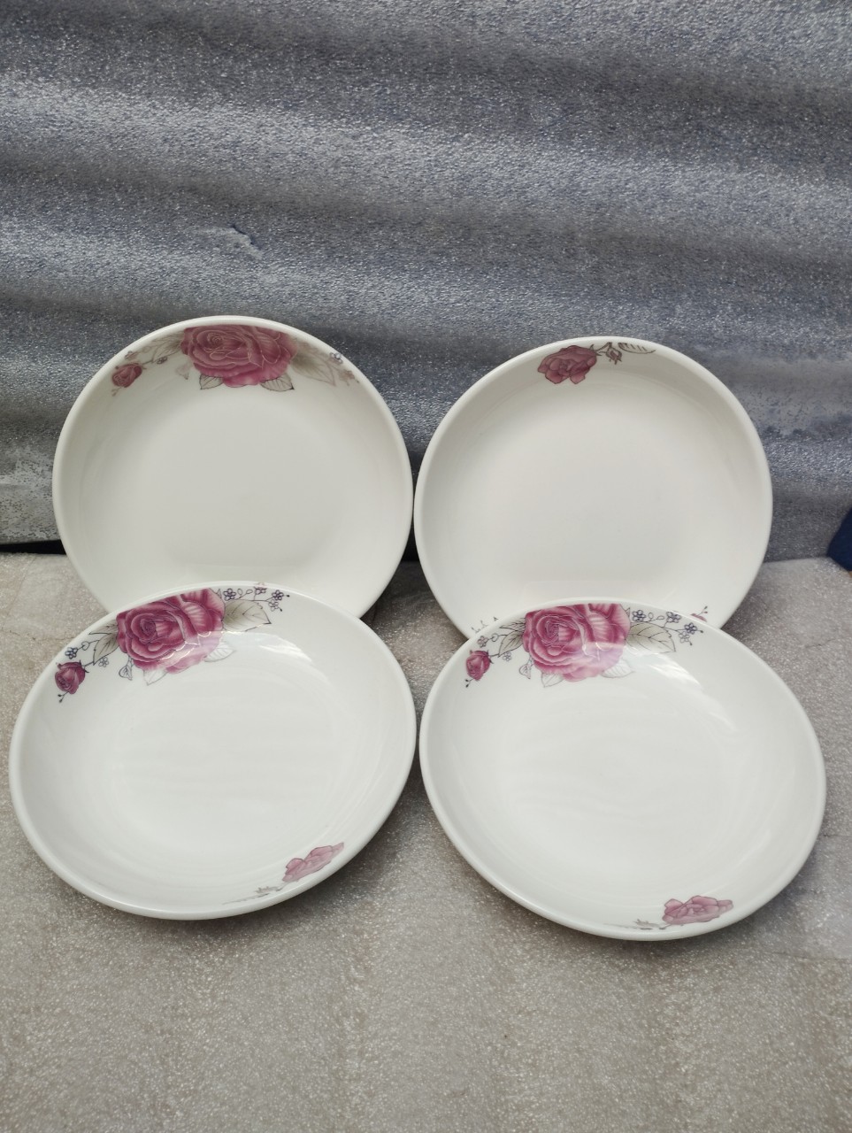 Combo 2 dĩa sứ tròn ảo 20cm trắng
