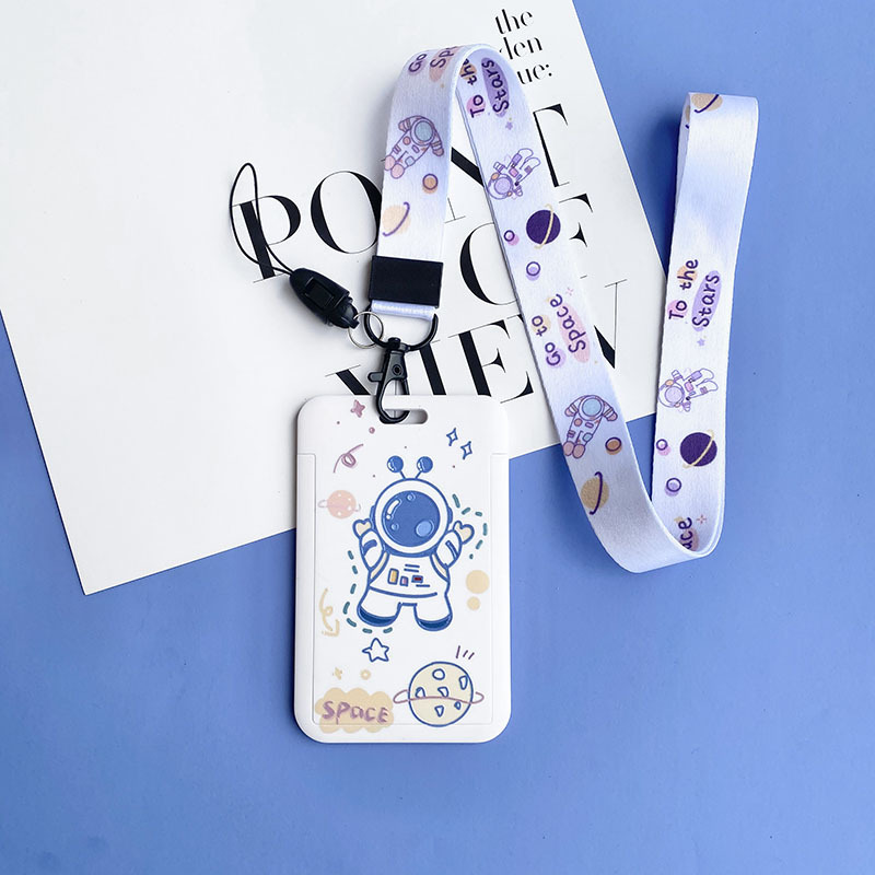 Bao bọc thẻ và dây đeo thẻ phi hành gia đáng yêu dành cho học sinh sinh viên nhân viên văn phòng