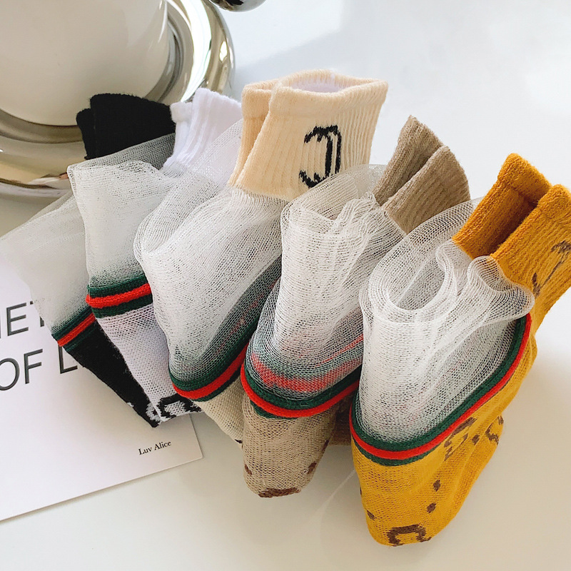 Gucci Women's Mesh Socks Set 10 Pairs 5 Colors