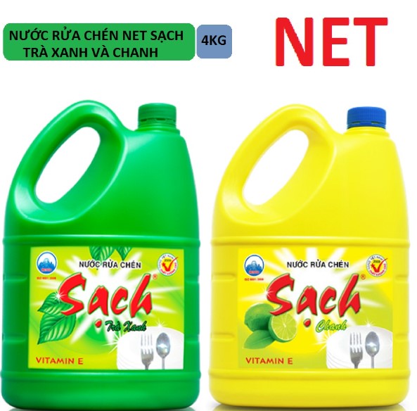 1 can nước rửa chén NET sạch hương chanh (1can/3.8kg)