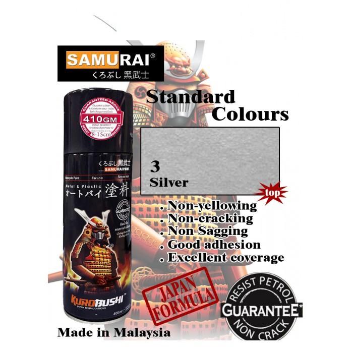 Chai sơn xịt sơn xe máy Samurai 3/124 màu bạc Silver