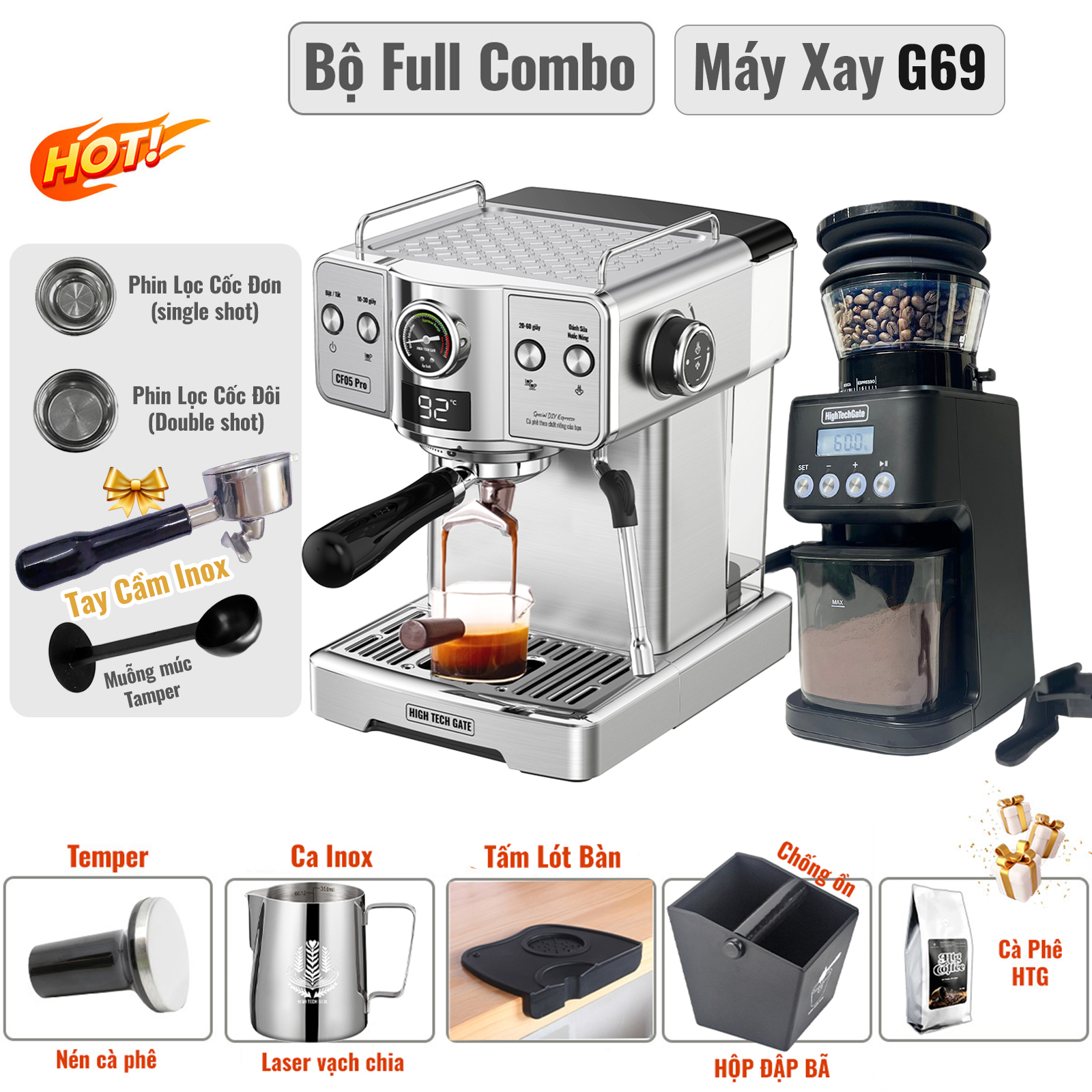 Máy pha cà phê espresso CF05 PRO chuyên nghiệp toàn diện DIY, giảm áp tự động an toàn, bản nâng cấp