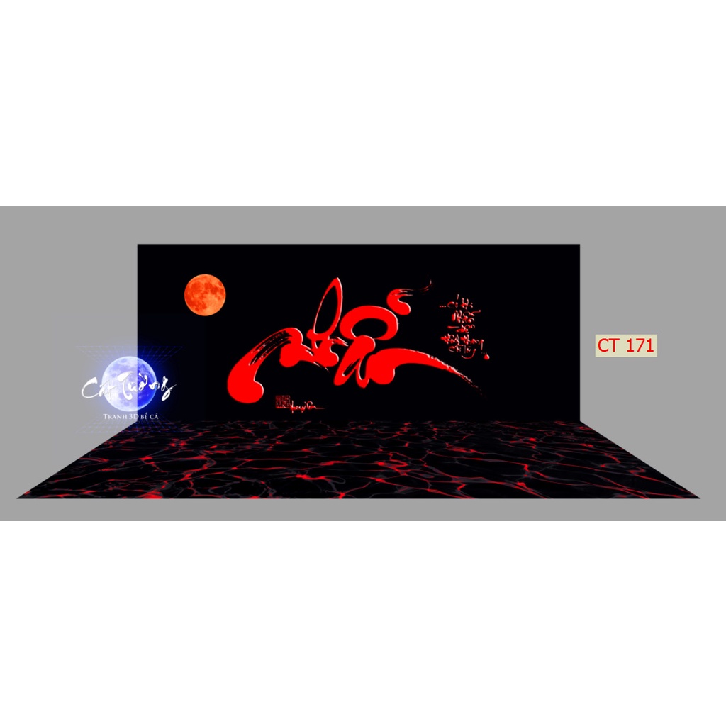 Tranh 3d dán bể cá thủy sinh, bể cá rồng