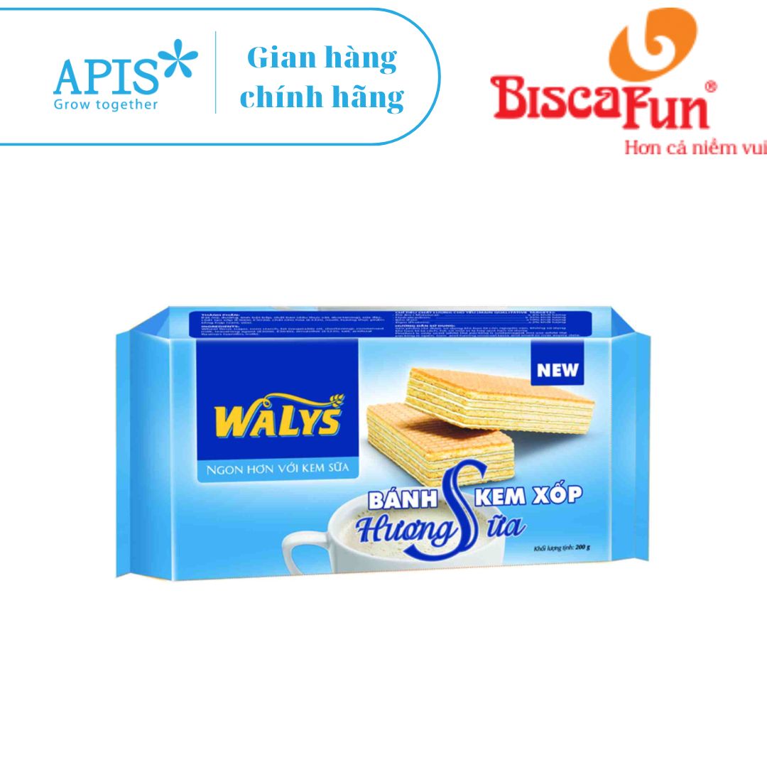 1 túi bánh kem xốp walys vị sữa 200g/ túi - biscafun