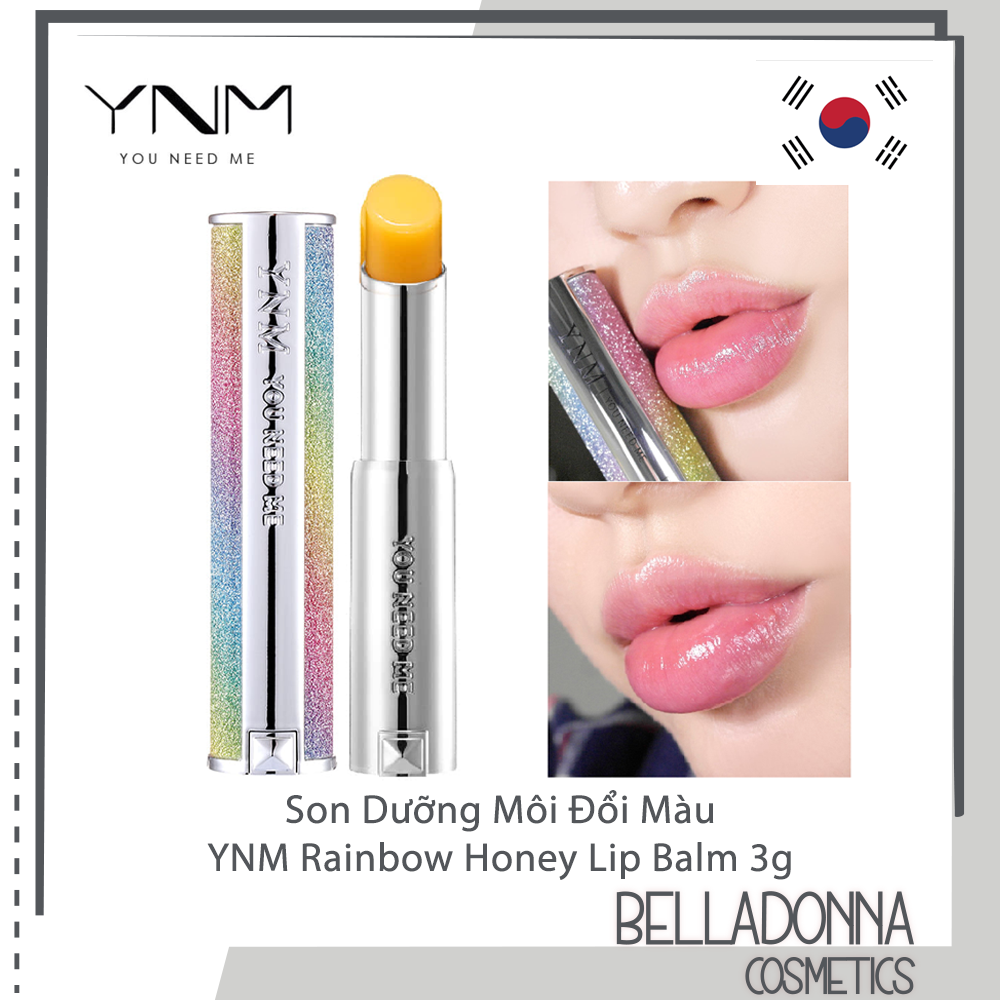 Son dưỡng môi đổi màu ynm rainbow honey lip balm 3g