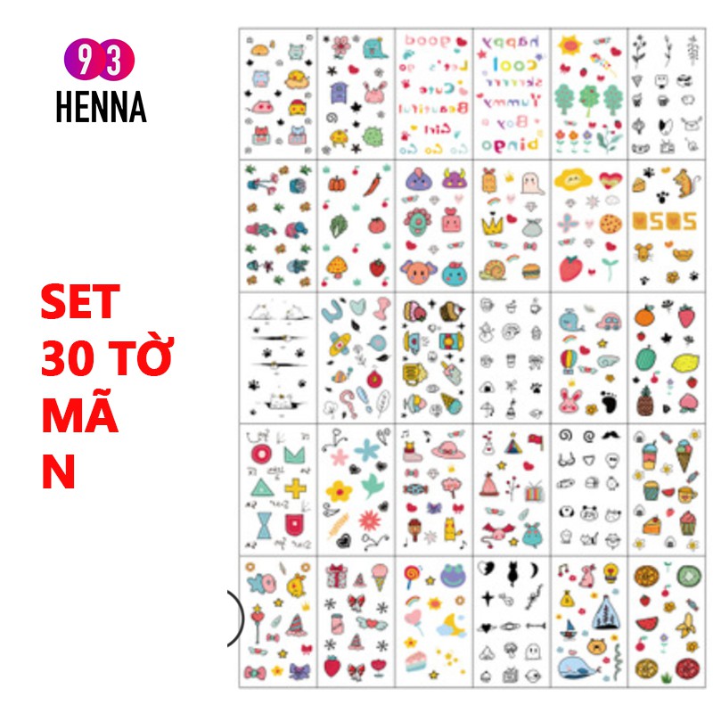 [HOT SALE] Hình Xăm Dán Mini Chống Thấm Nước Combo 30 Tấm (10x6cm)