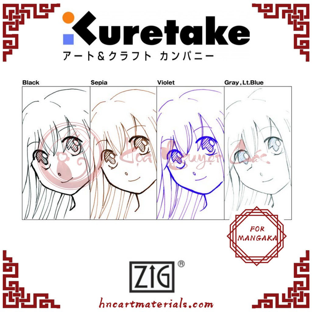 Bút line Zig Mangaka nhiều màu