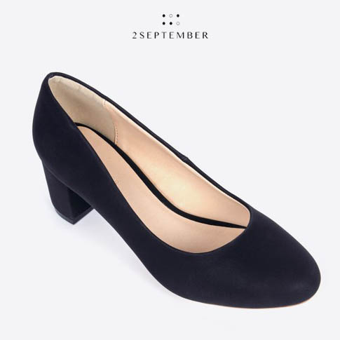 [HCM]Giày cao gót 5cm mũi tròn 2September Katy Black
