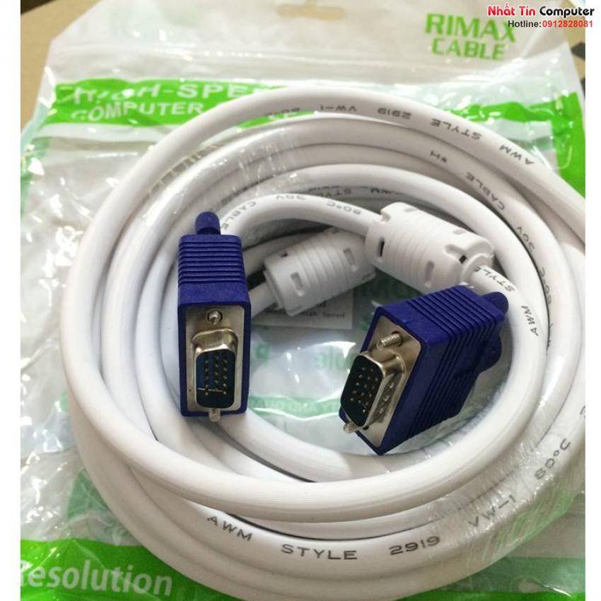 Dây vga lõi đồng 10m 15m 20m hàng chuẩn 3+4 chất lượng cao-cáp 2 đầu vga đực xịn tốt chống nhiễu
