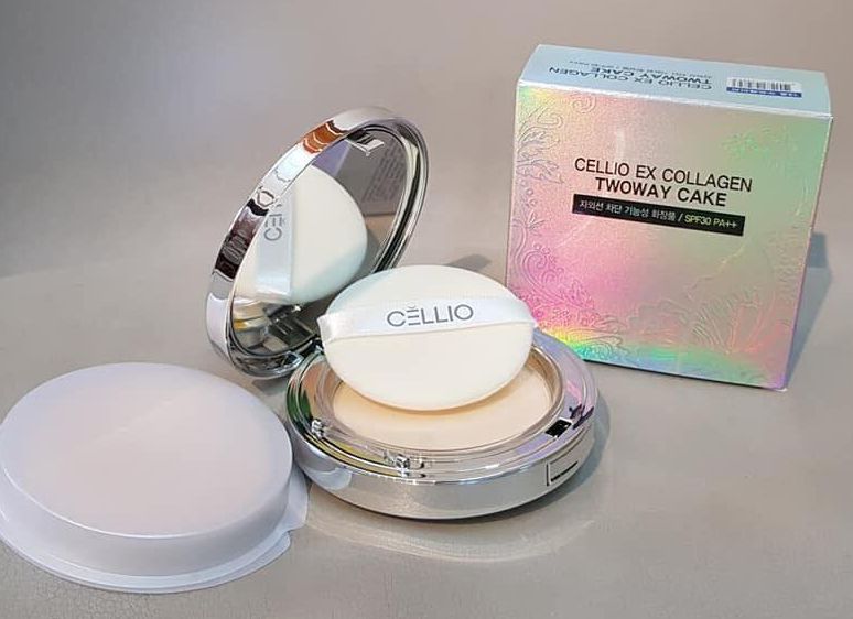 Phấn phủ siêu mịn Cellio EX Collagen Twoway Cake [Tặng kèm lõi]