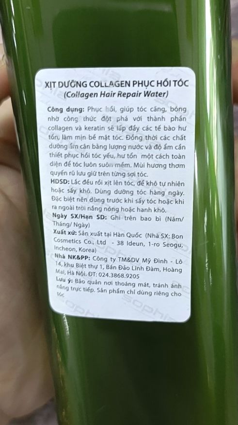 Xịt Dưỡng Phục Hồi Tóc Collagen Sophia 250ML