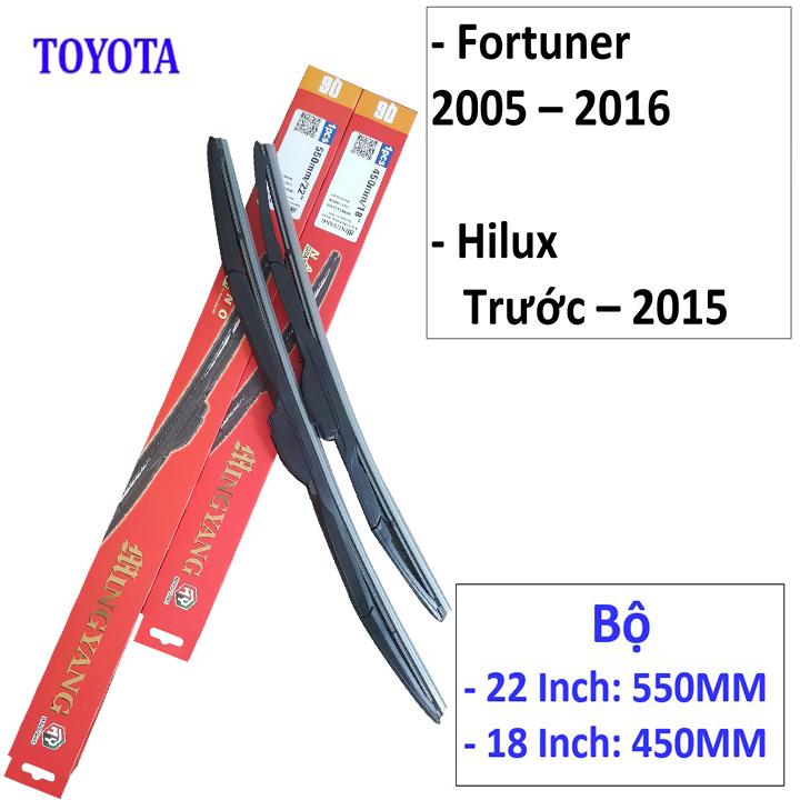Set of 2 nano high-end auto rain wiper bars for toyota fortuner 2005-2016 and hilux 2015 and below to-q22 + q18