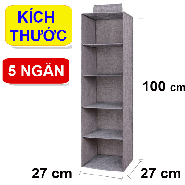 Tủ Vải Đựng Đồ 5 Ngăn 3 Ngăn Túi Vải Đa Năng