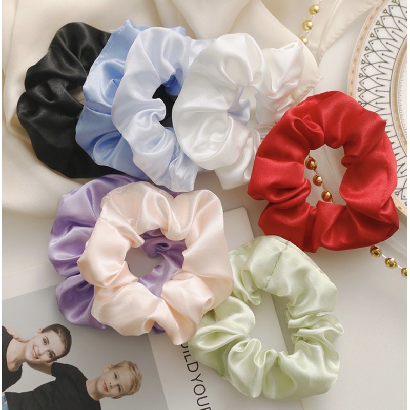 [Mã FATOP hoàn 10K đơn bất kỳ] Buộc tóc scrunchies vòng lụa cao cấp