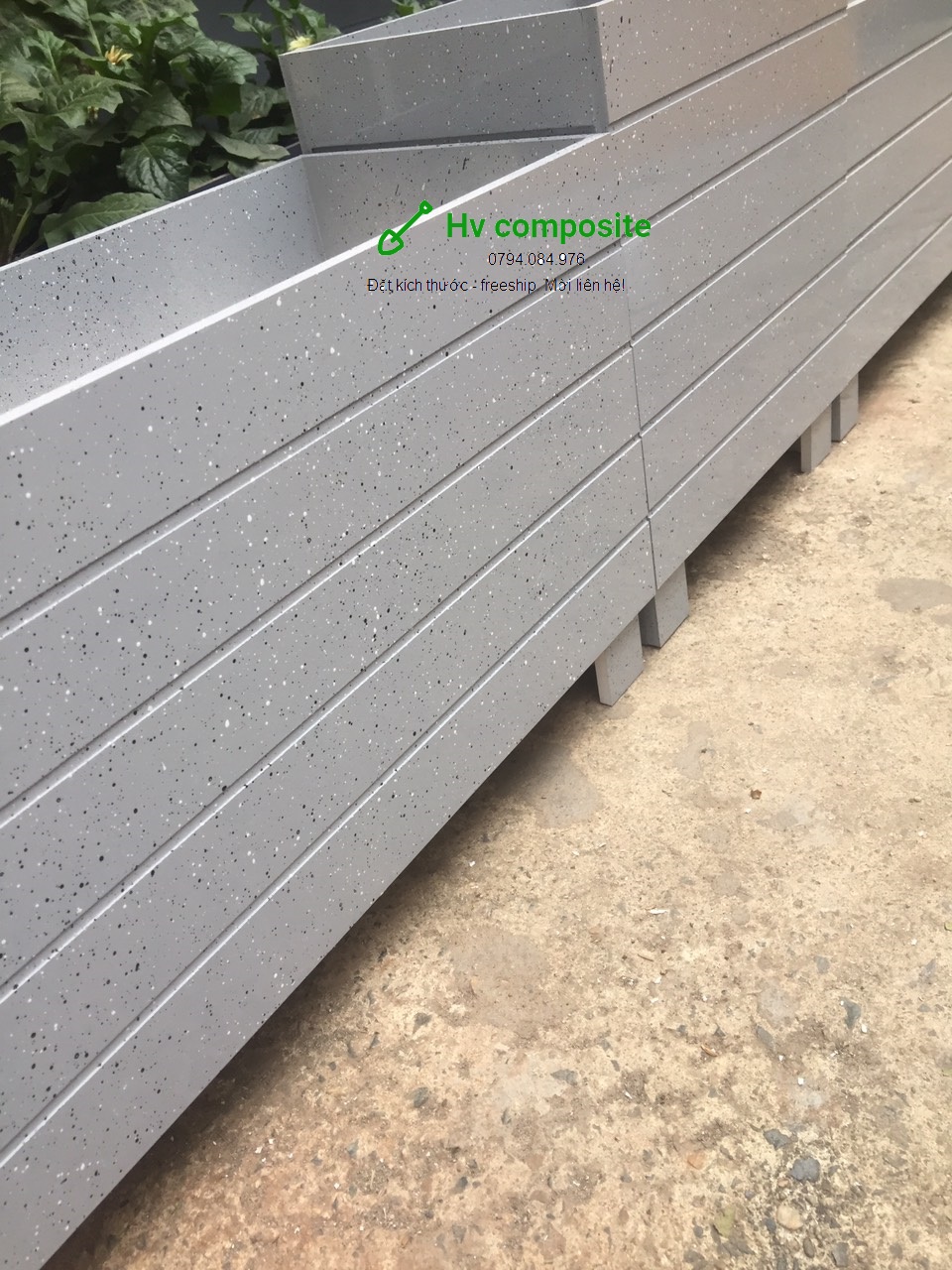 chậu trồng cây composite mầu giả đá (50x20x25)