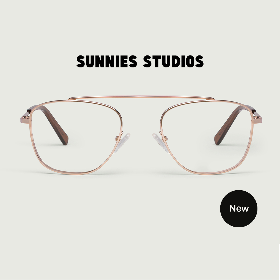 Gọng Kính Cận Sunnies Studios Phi Công Cliff White Gold